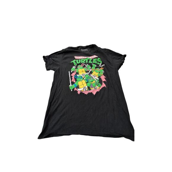 Black Neon Ninja Turtles T-Shirt – Size Large (100% Cotton) - Picture 2 of 3
